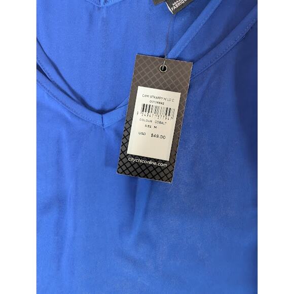 CITY CHIC Womens Plus M/18 Cobalt Blue High-Lo Strappy Cami Dress CasualChic - Picture 7 of 8